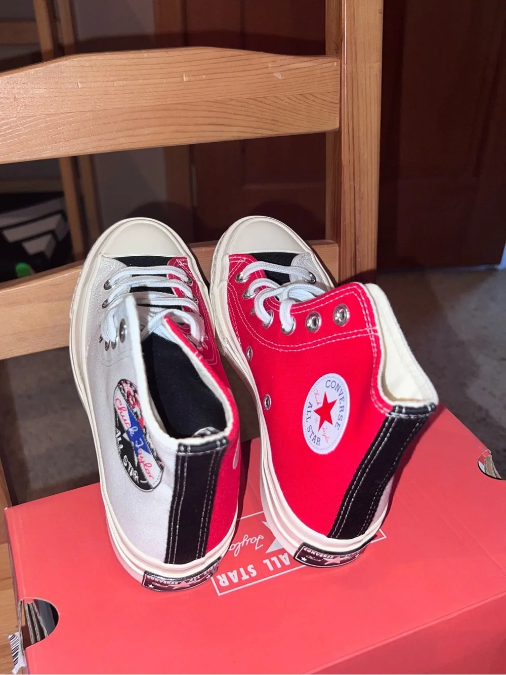 Converse High Top Canvas Sneakers - White, Red, Black FREE SHIPPING